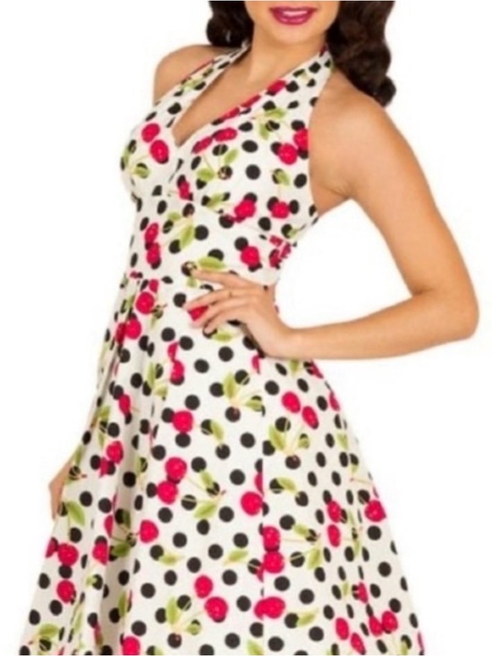 Tatyana Dresses & Skirts - NWT: Tatyana White Cherry Halter Dress 3XL Retro Rockabilly Fit and Flare 3XL